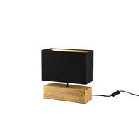 Tischlampe Woody Braun/ Schwarz/goldfarben - Goldfarben/Schwarz, Natur, Holz (30/12/30,5cm)