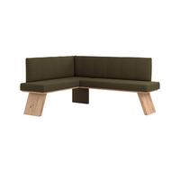 Eckbank Emma Ii Webstoff Moosgrün, B: 150 Cm - Eichefarben/Grün, KONVENTIONELL, Holzwerkstoff/Textil (150/185cm)