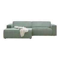 Rohová sedačka LOFT, ľavá, svetlozelený menčester - čierna/svetlozelená, Modern, textil/plast (172/75/265cm) - Mömax