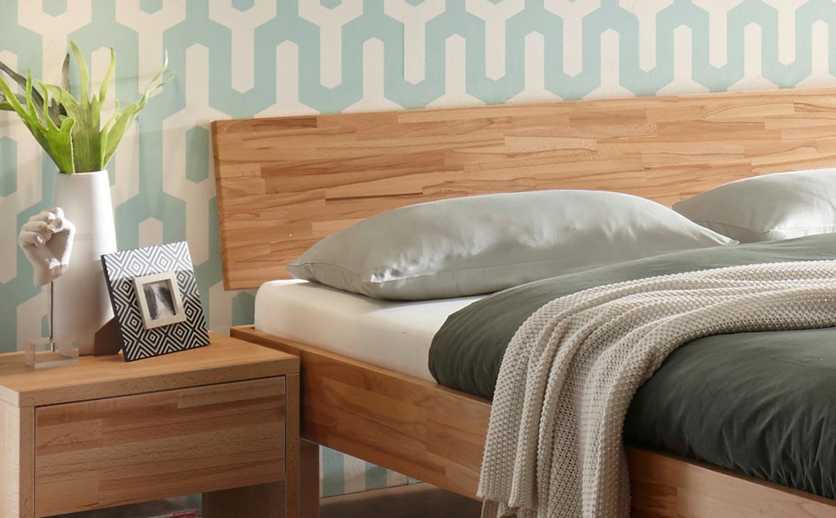 Bett Forti, Kernbuche 90x200 cm - Buchefarben/Kernbuche, Natur, Holz (90/200cm) - Hasena