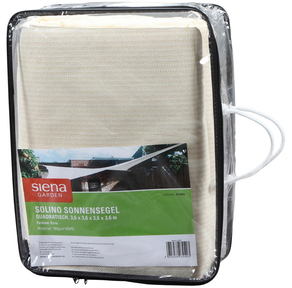 Gartensonnensegel K95887 - Ecru, KONVENTIONELL, Textil/Metall (360/360cm) - Siena Garden