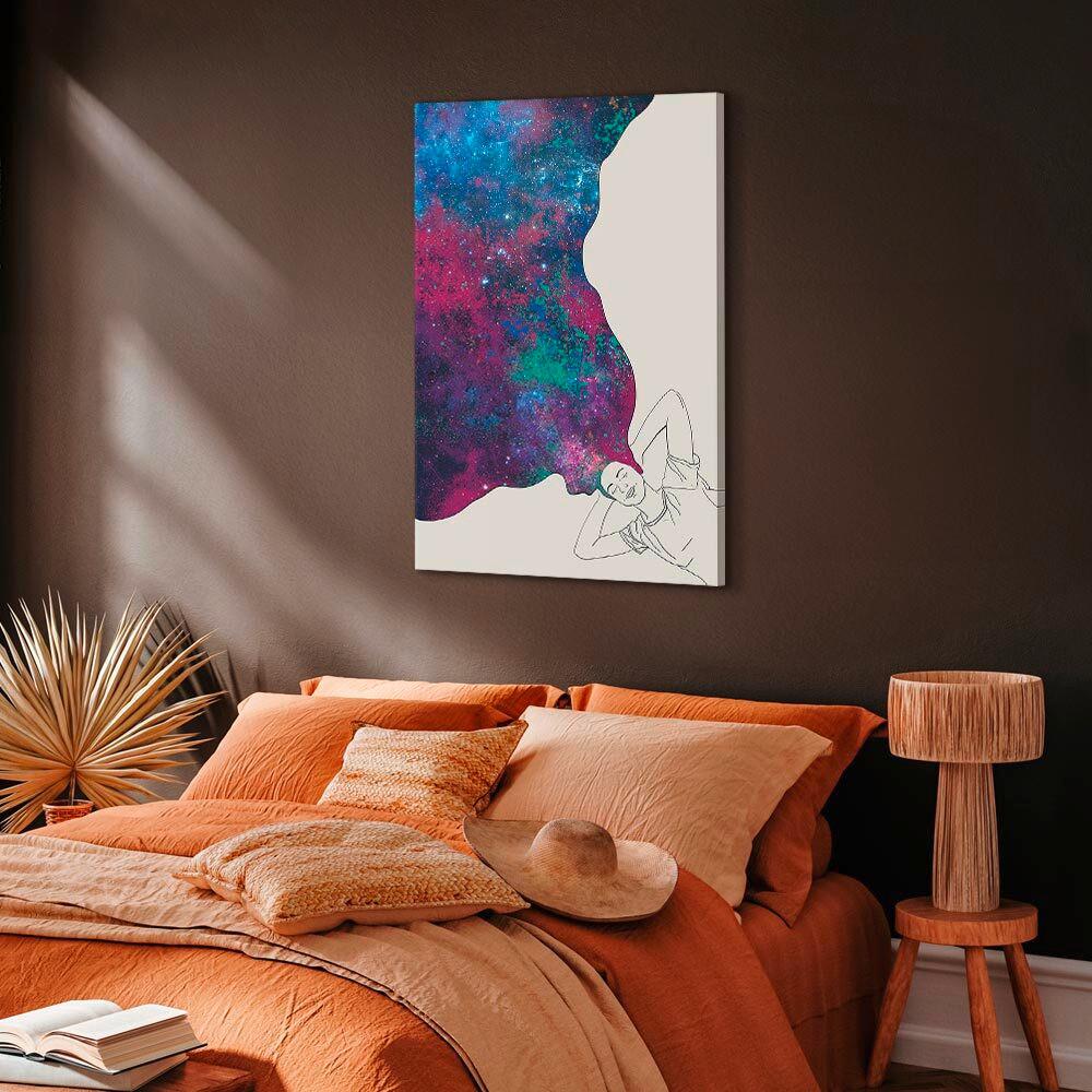Leinwandbild Cosmic Dreams Blau Weiß B: 80 cm - Blau/Weiß, Basics, Holz/Textil (80/120/1,2cm) - artgeist