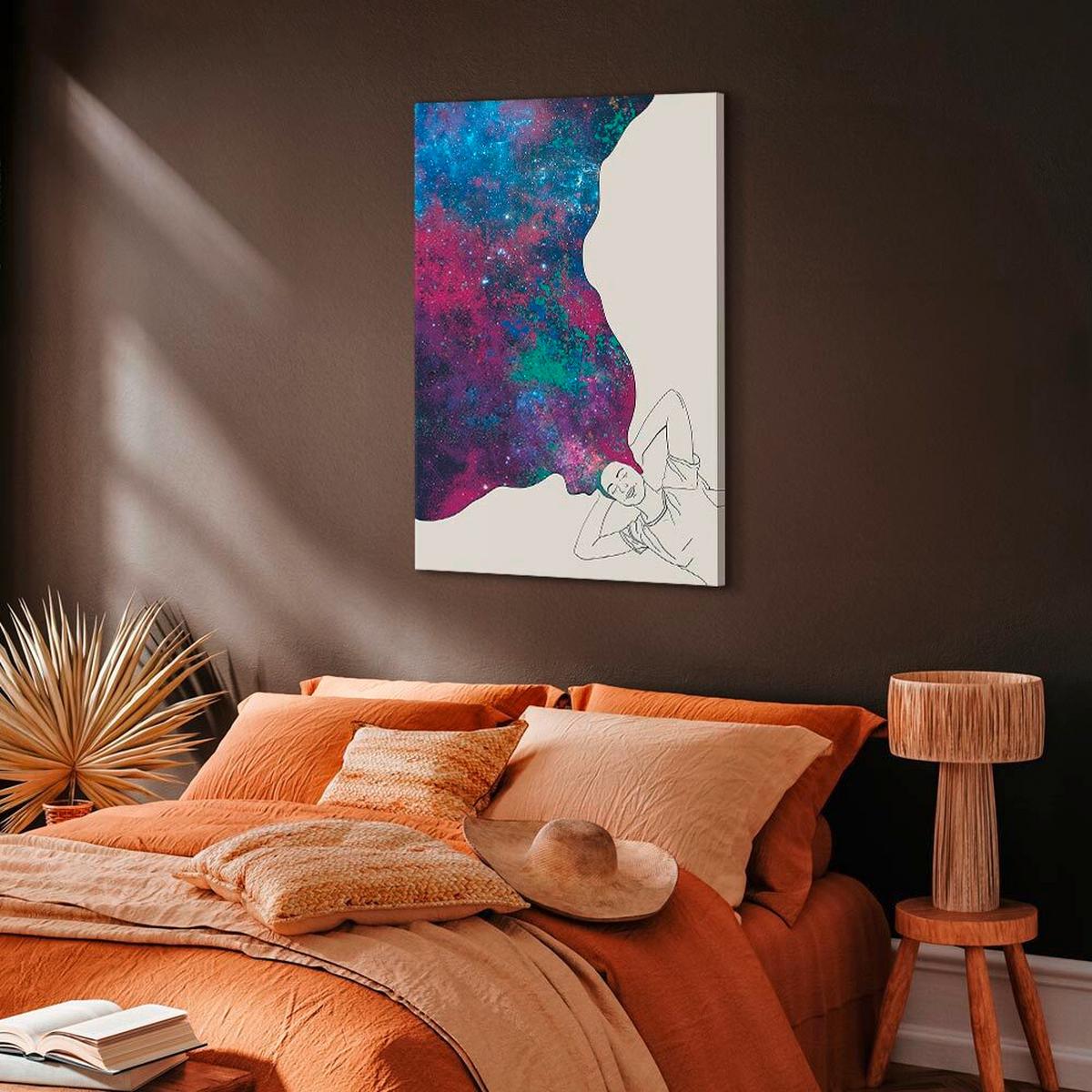 Leinwandbild Cosmic Dreams Blau Weiß B: 60 cm - Blau/Weiß, Basics, Holz/Textil (60/90/1,2cm) - artgeist