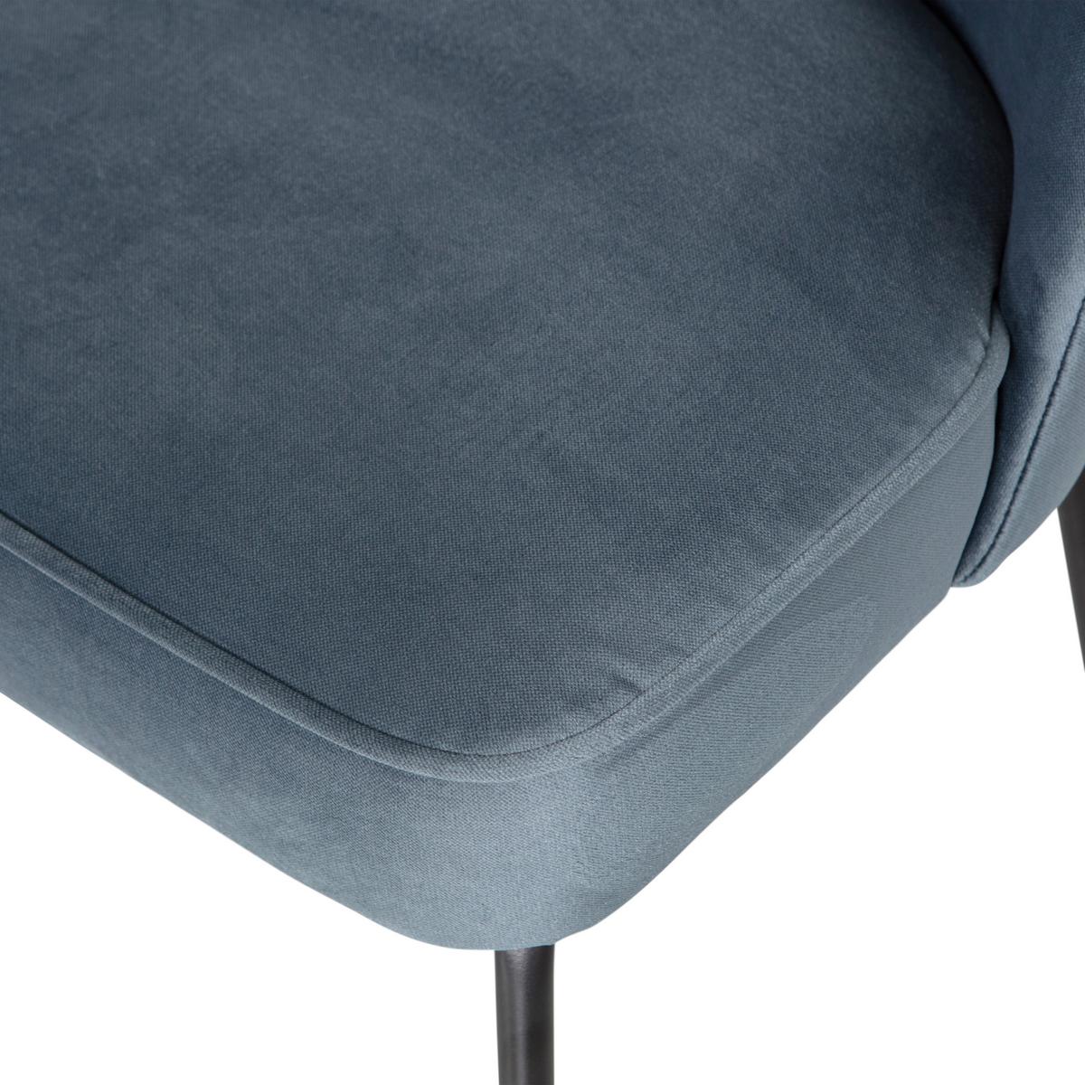 Stuhl-Set Vogue Blau B: 50cm - Blau/Schwarz, MODERN, Textil/Metall (50/83/57cm) - Livetastic