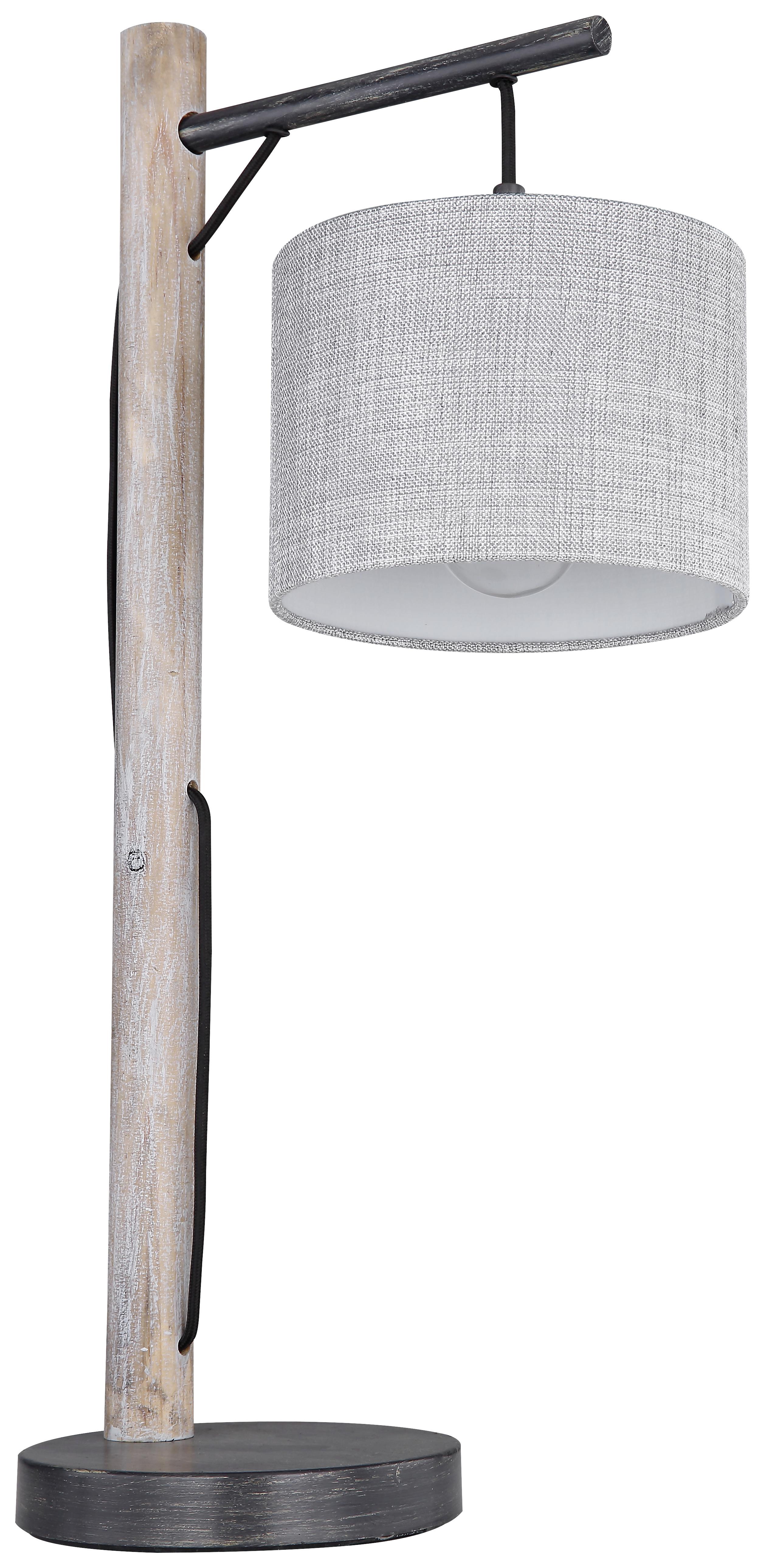 Stolná Lampa Sivá Roger Drevo/textil - čierna/sivá, Basics, kov/drevo (28,5/18/59,5cm) - Globo