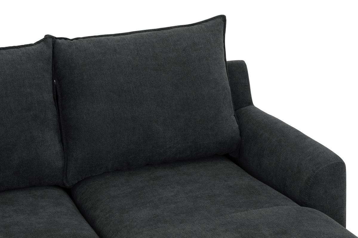 Ecksofa Milly - Dunkelgrau/Schwarz, MODERN, Textil (207/138cm) - P & B