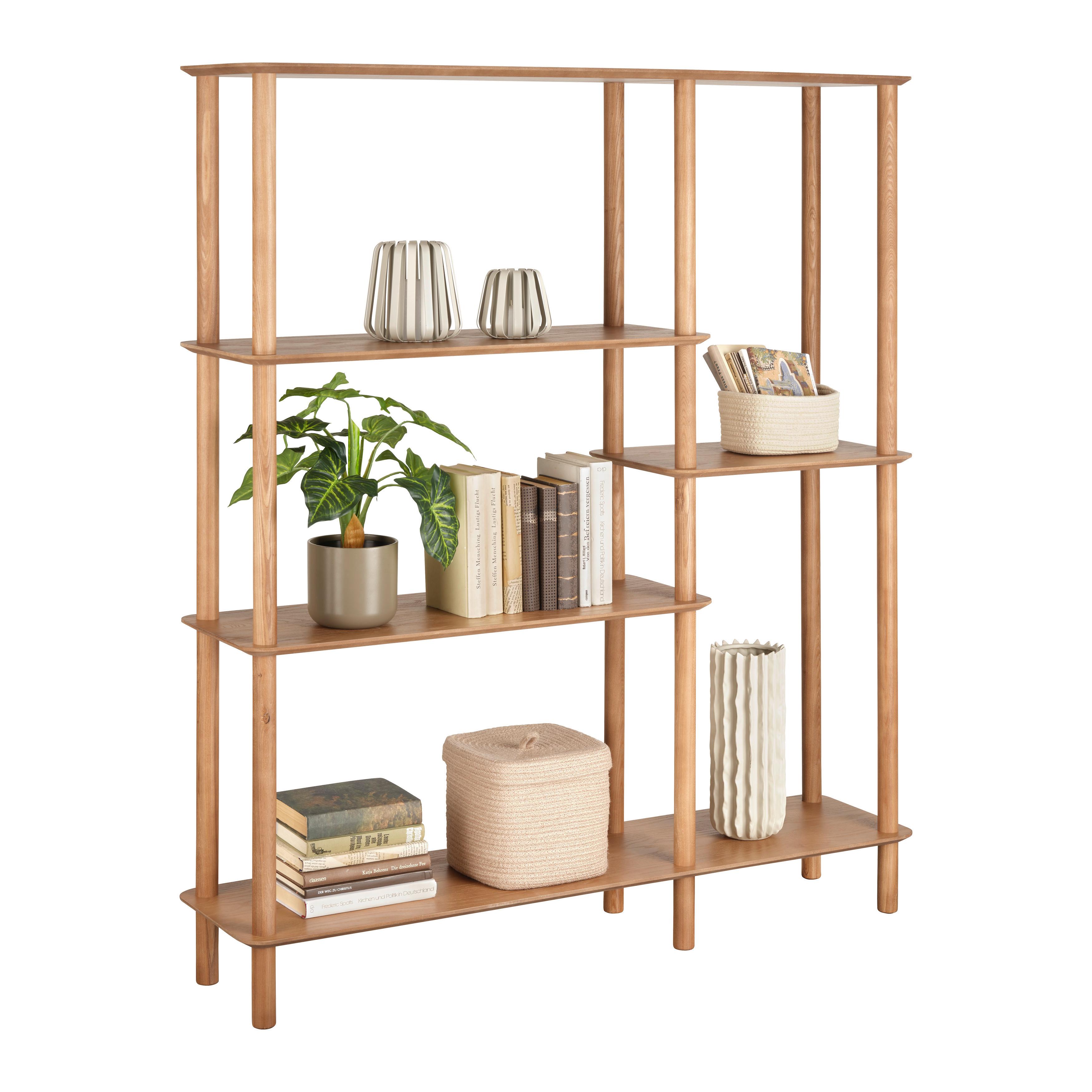 Regál MATS, prírodná farba - prírodná farba, Modern, drevo/kompozitné drevo (120/140/30cm) - Premium Living