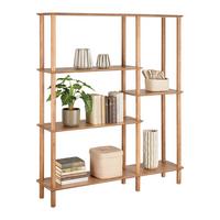 Regál MATS, přírodní barvy - přírodní barvy, Moderní, dřevo/kompozitní dřevo (120/140/30cm) - Premium Living