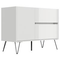 Sideboard Posseik Industrial Weiß/eichefarben B: 99 Cm - Eichefarben/Schwarz, Design, Holzwerkstoff (99/75,8/42cm) - P & B