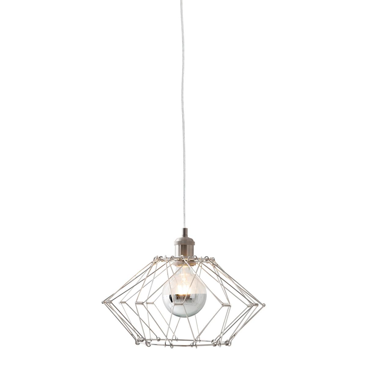 Hängeleuchte Fyn H: 100 Cm 1-Flammig, Silberfarben - Silberfarben, Design, Metall (40/100cm) - Näve