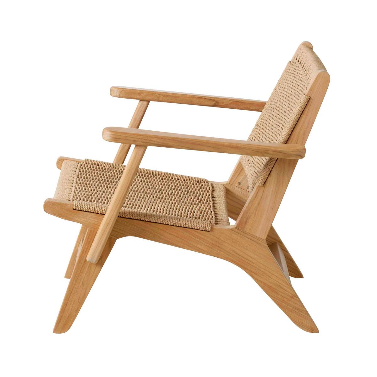 Loungesessel Eya Indoor 68x71x72 cm, natur - Hellbraun/Teakfarben, Natur, Holz/Papier (68/71/72cm) - Gardenson