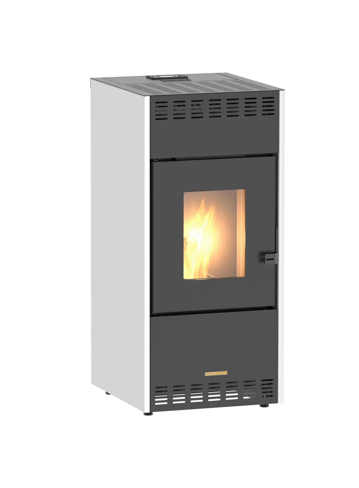 Pelletofen Mareni Weiß Metall 8 Kw Mit Wi-Fi - Weiß, Basics, Metall (45/55/99cm)