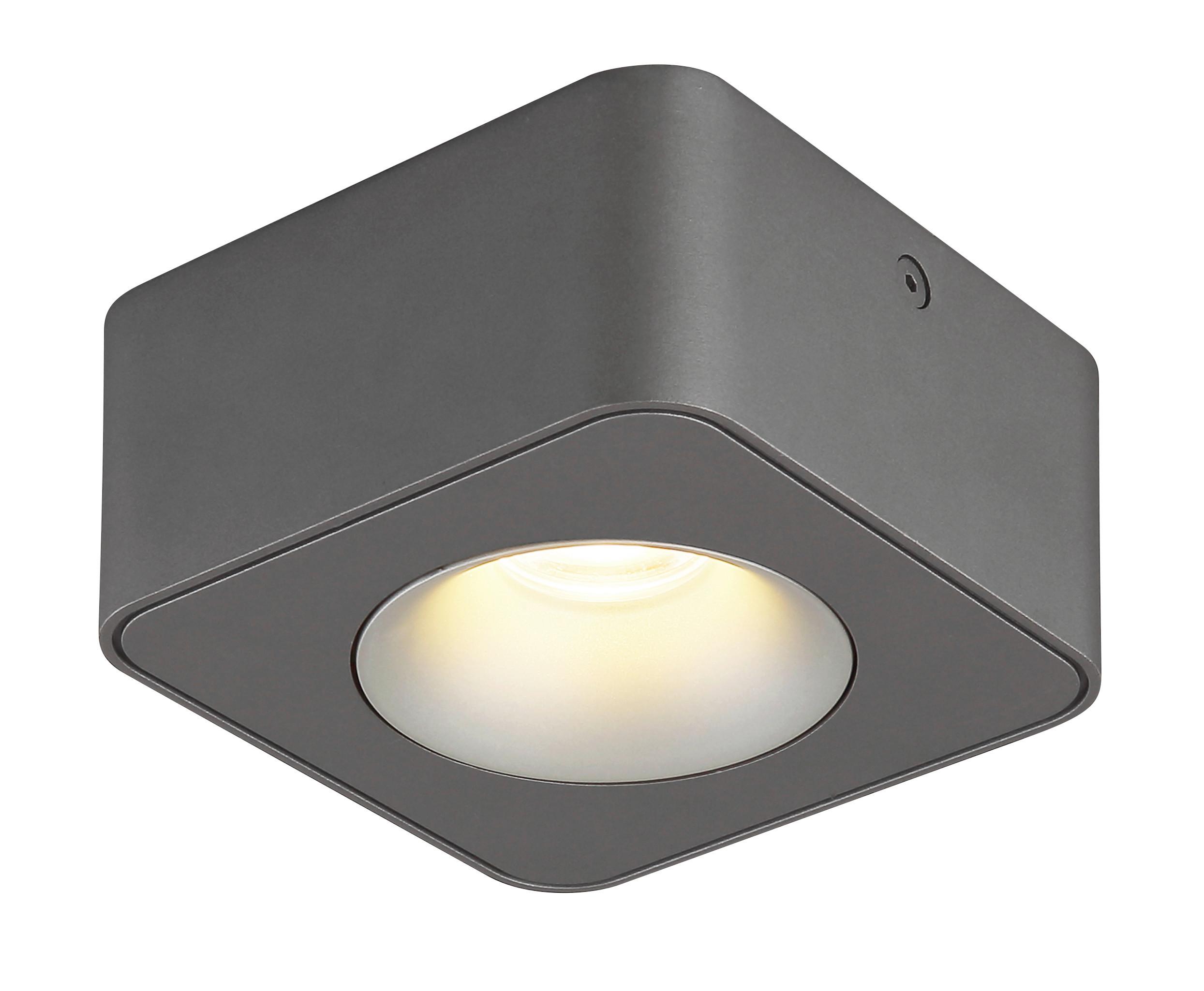 Led-strahler 43100-1 - Klar/Dunkelgrau, KONVENTIONELL, Kunststoff/Metall (11,7/11,7/5,5cm) - Globo