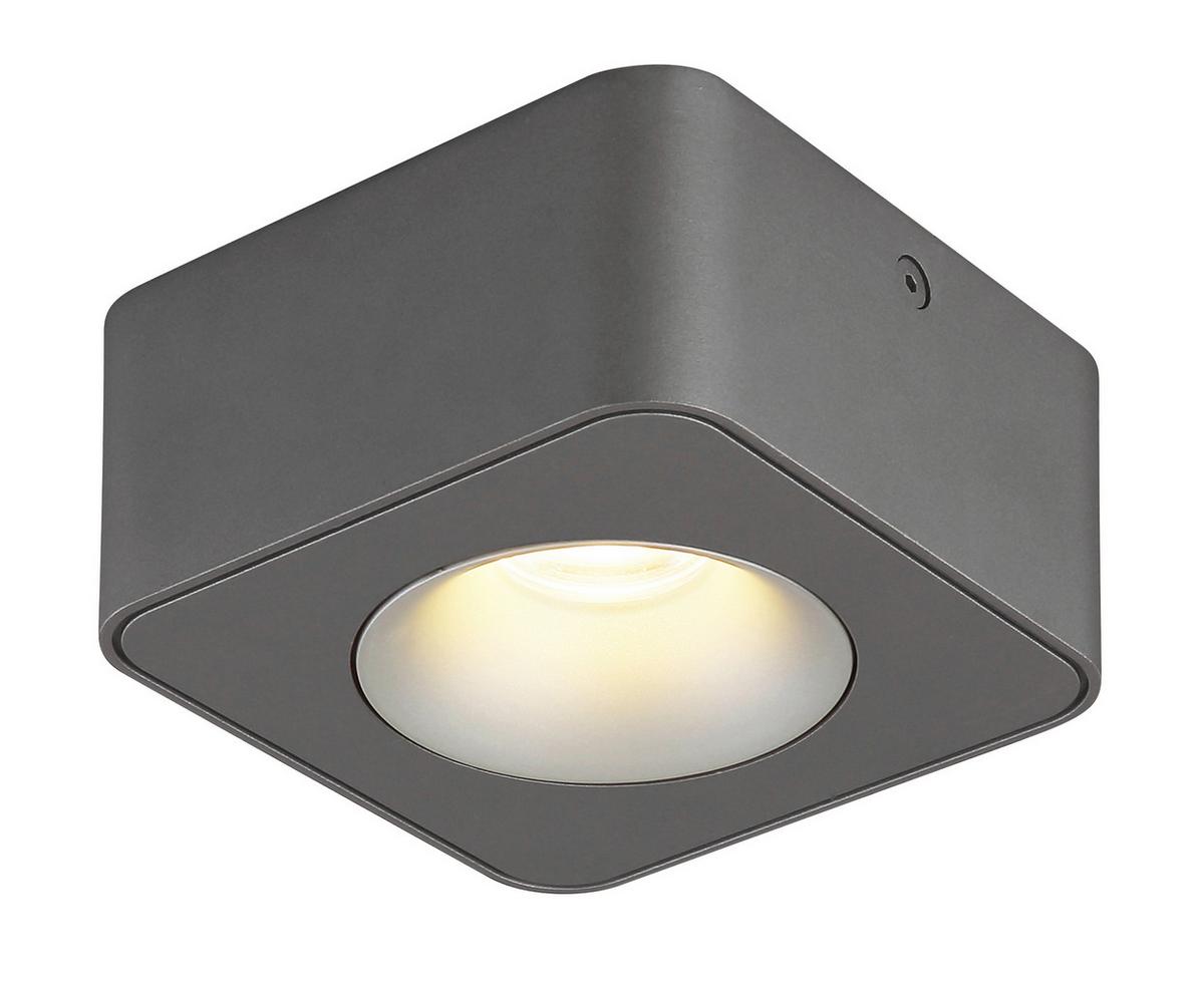 Led-strahler 43100-1 - Klar/Dunkelgrau, KONVENTIONELL, Kunststoff/Metall (11,7/11,7/5,5cm) - Globo