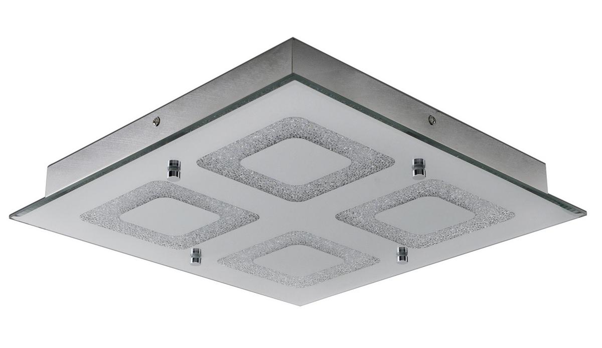 LED-Deckenleuchte Mirror L: 36 cm mit Kristallglas - Chromfarben, Basics, Glas/Metall (5,8cm) - Näve
