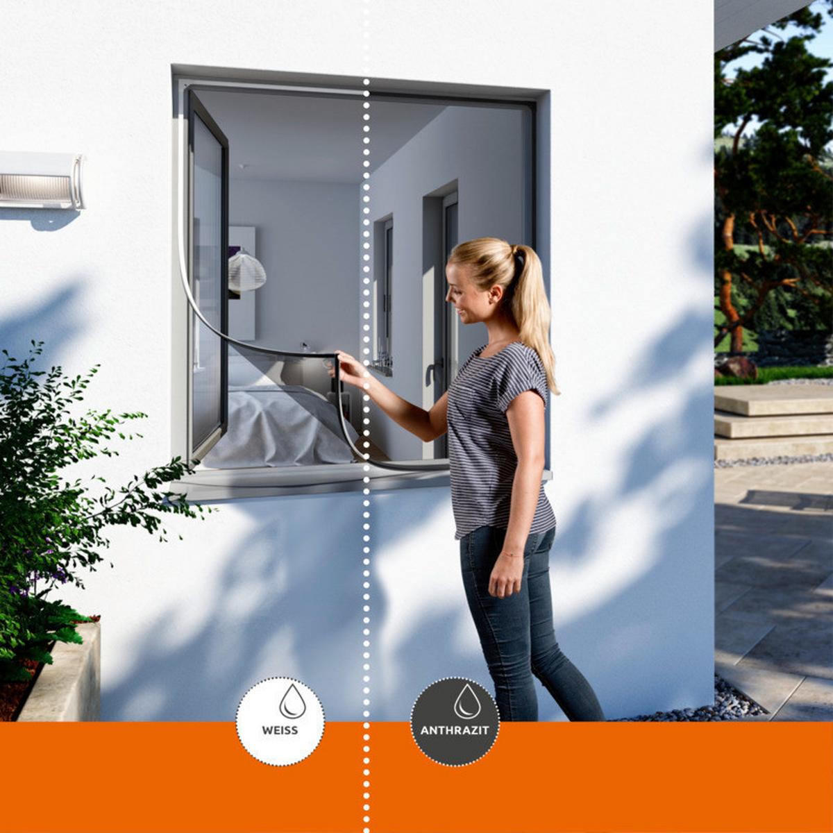 Fliegengitter Fenster 100x120 Cm Weiß Zuschneidbar - Weiß, Basics (100/120cm)