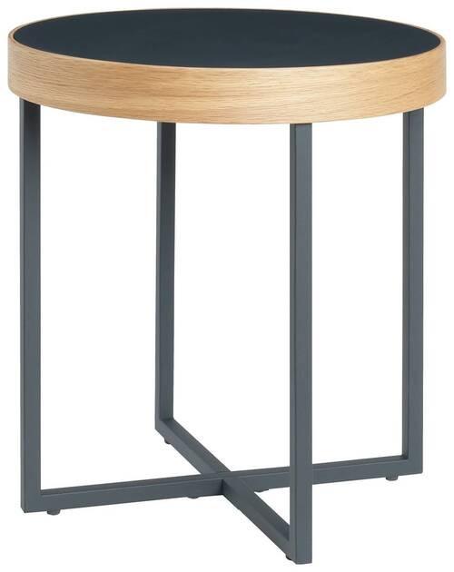 Couchtisch Rund Tender 1, Schwarz/Eiche