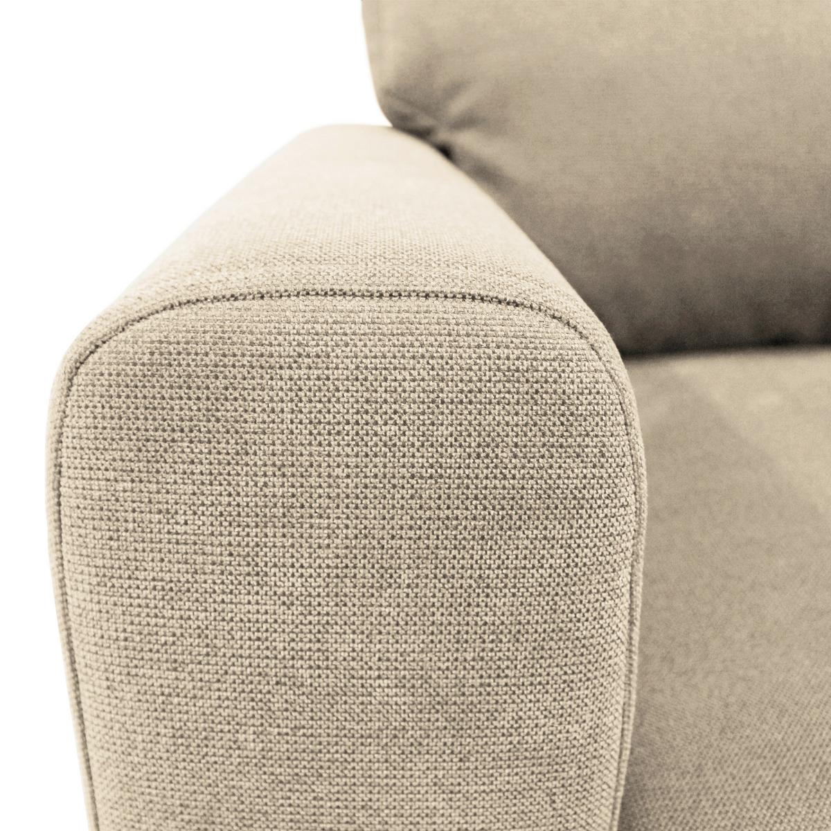 Ecksofa Prince Beige S: 240x163 cm - Beige/Schwarz, Design, Textil (240/163cm) - MID.YOU