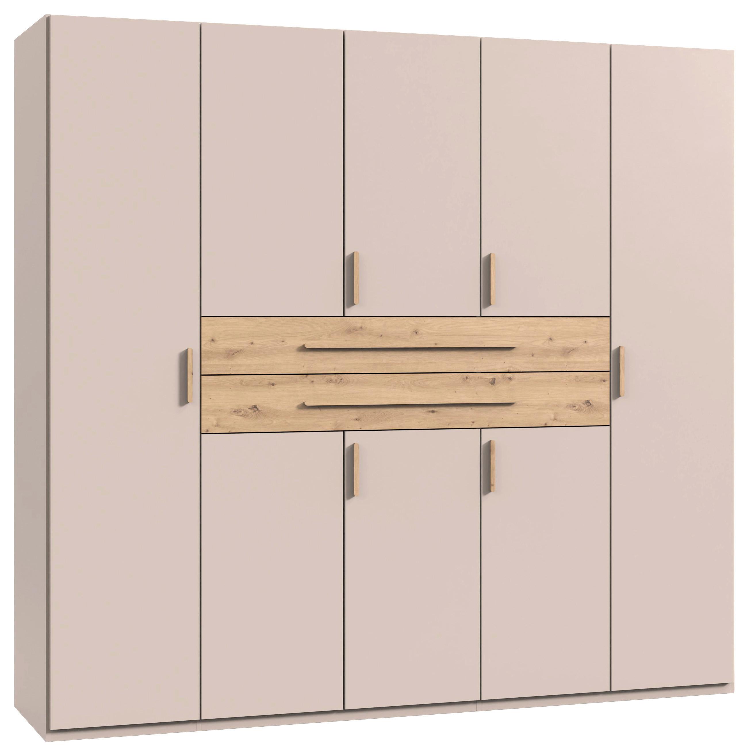 Šatníková skriňa LUMIO, šírka 225 cm - kašmírová/dub artisan, Konventionell, kompozitné drevo (225/208/58cm) - Modern Living