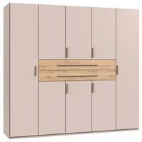 Šatníková skriňa LUMIO, šírka 225 cm - kašmírová/dub artisan, Konventionell, kompozitné drevo (225/208/58cm) - Modern Living