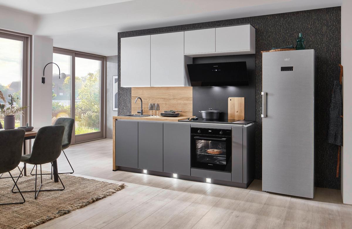 Küchenblock Toronto - Schieferfarben/Eichefarben, Design, Holzwerkstoff (220cm) - Vertico