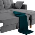 Ecksofa Bergen - Dunkelgrau/Naturfarben, Design, Textil (231/160cm) - Luca Bessoni