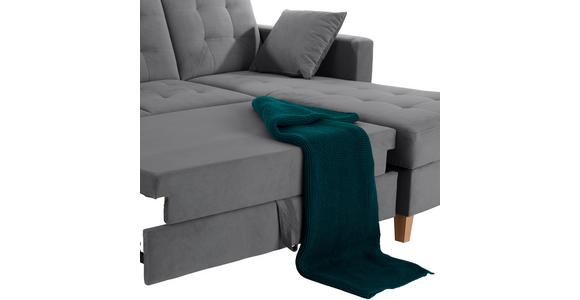 Ecksofa Bergen - Dunkelgrau/Naturfarben, Design, Textil (231/160cm) - Luca Bessoni