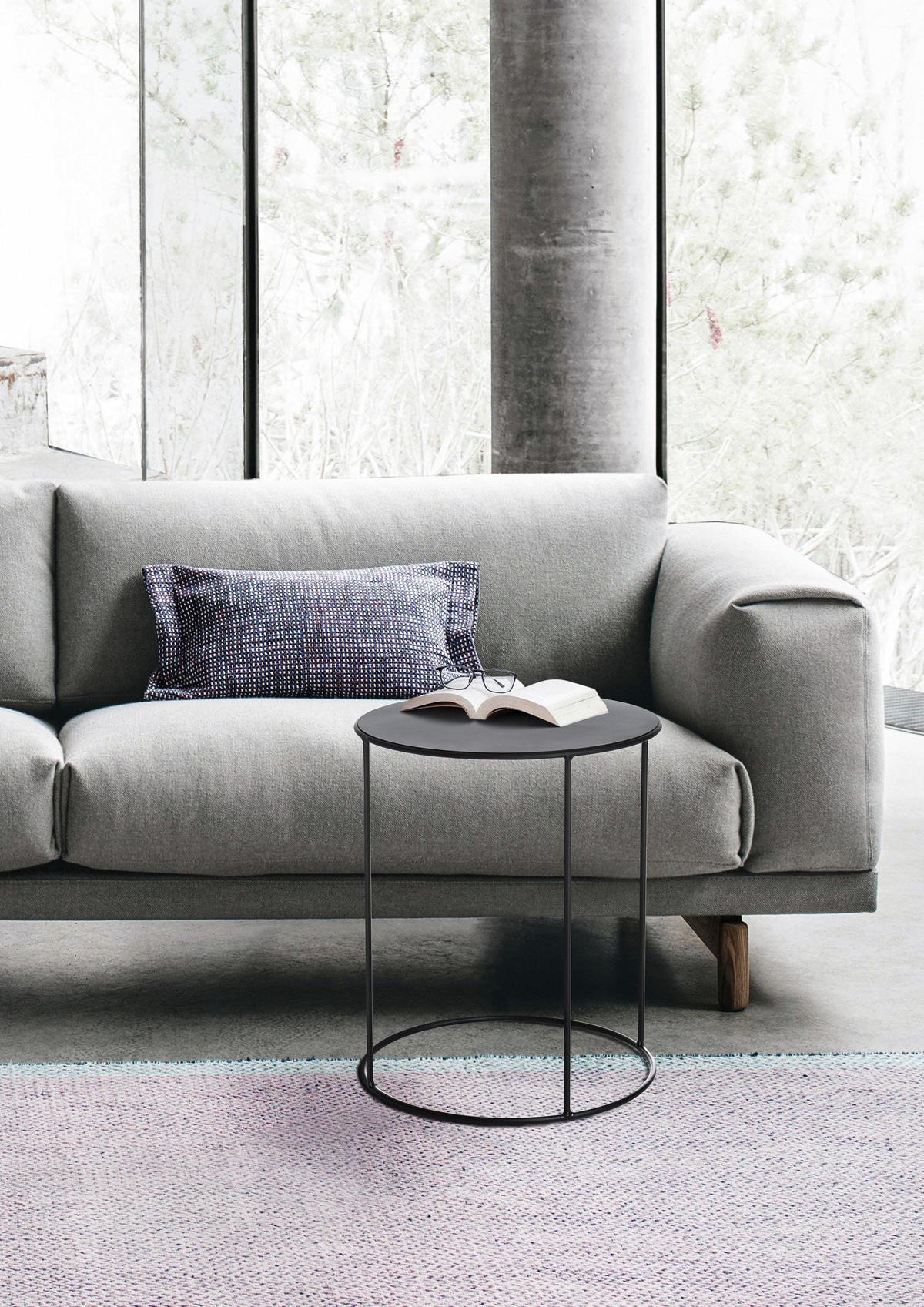 Couchtisch Rund Stahl, Schwarz - Schwarz, LIFESTYLE, Metall (38/50cm) - MID.YOU