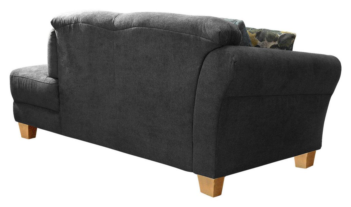 Récamiere Gotland V, Schwarz B: 194 cm - Schwarz/Naturfarben, KONVENTIONELL, Textil (194/84/91cm) - Sit & More