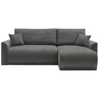 Rohová sedačka KIM L146, oboustr., tmavě šedý manšestr - tmavě šedá, Moderní, dřevo (233/146cm)