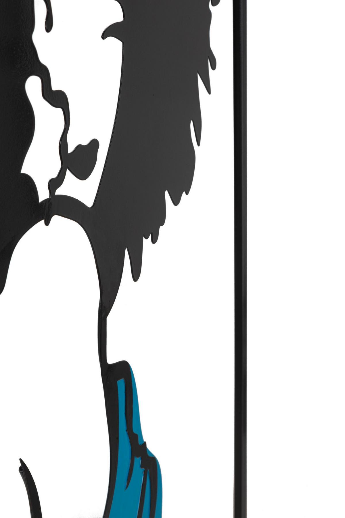 Wanddeko Afef Blau, Schwarz B: 60 Cm - Blau/Schwarz, Basics, Metall (60/80/1.3cm)