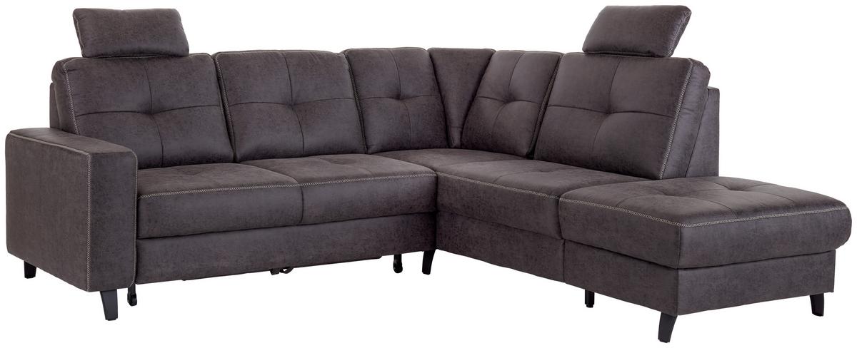Rohová sedačka VARESE, pravá, antracitová - čierna/antracitová, Modern, kov/textil (237/219cm) - James Wood