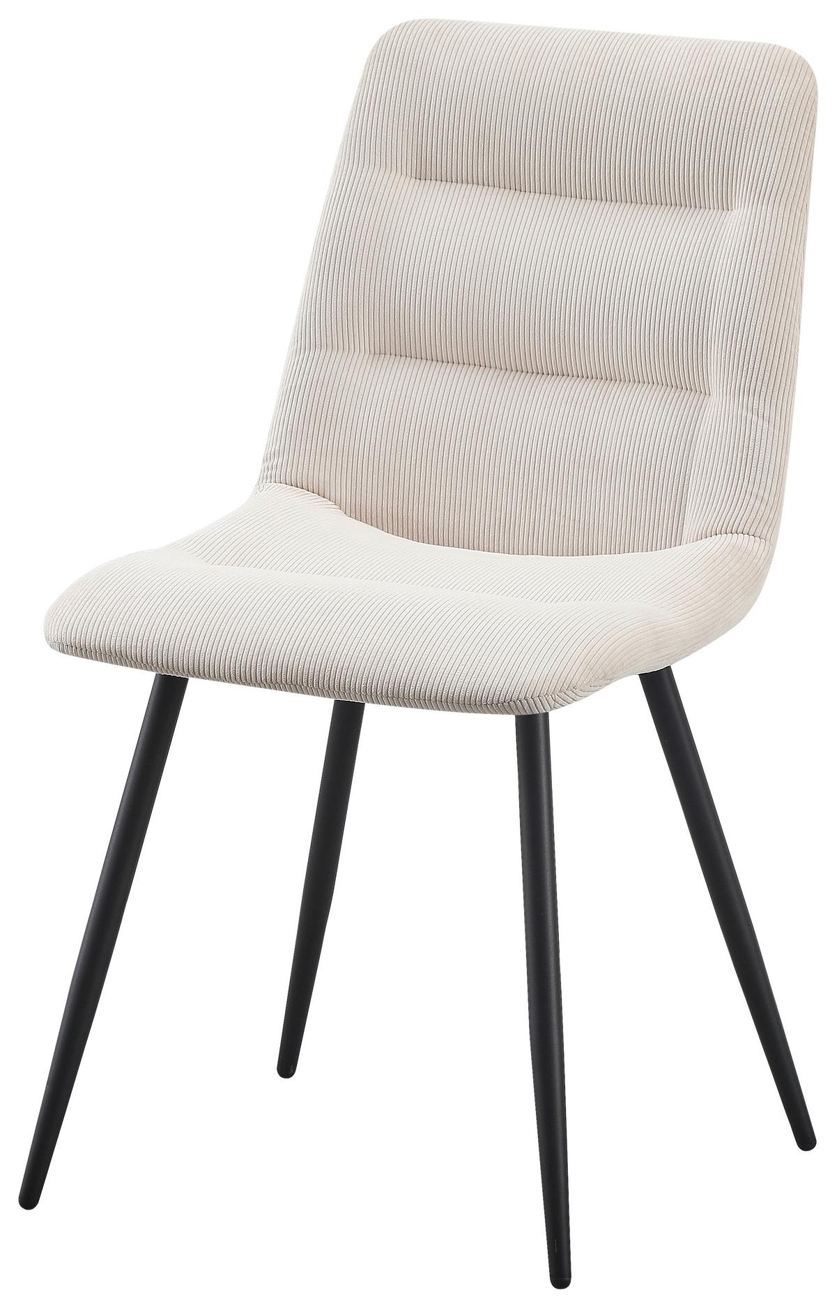Vierfußstuhl Basti Giga-S - Beige/Schwarz, MODERN, Textil/Metall (57/86/45cm)