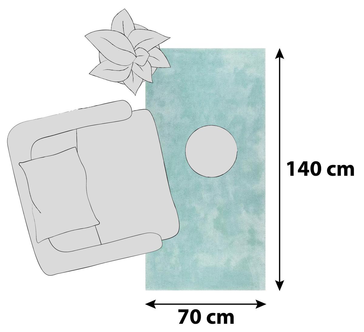 Hochflorteppich Relaxx Türkis 70x140 Cm - Türkis, Basics, Textil (70/140cm) - Esprit