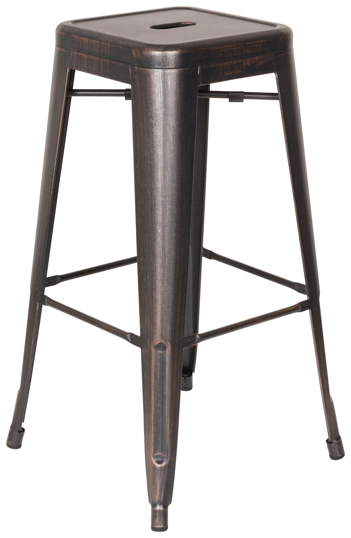 Barhocker Vantaggio High stapelbar Schwarz/Golden - Goldfarben/Schwarz, Basics, Metall (44/77/44cm) - MID.YOU