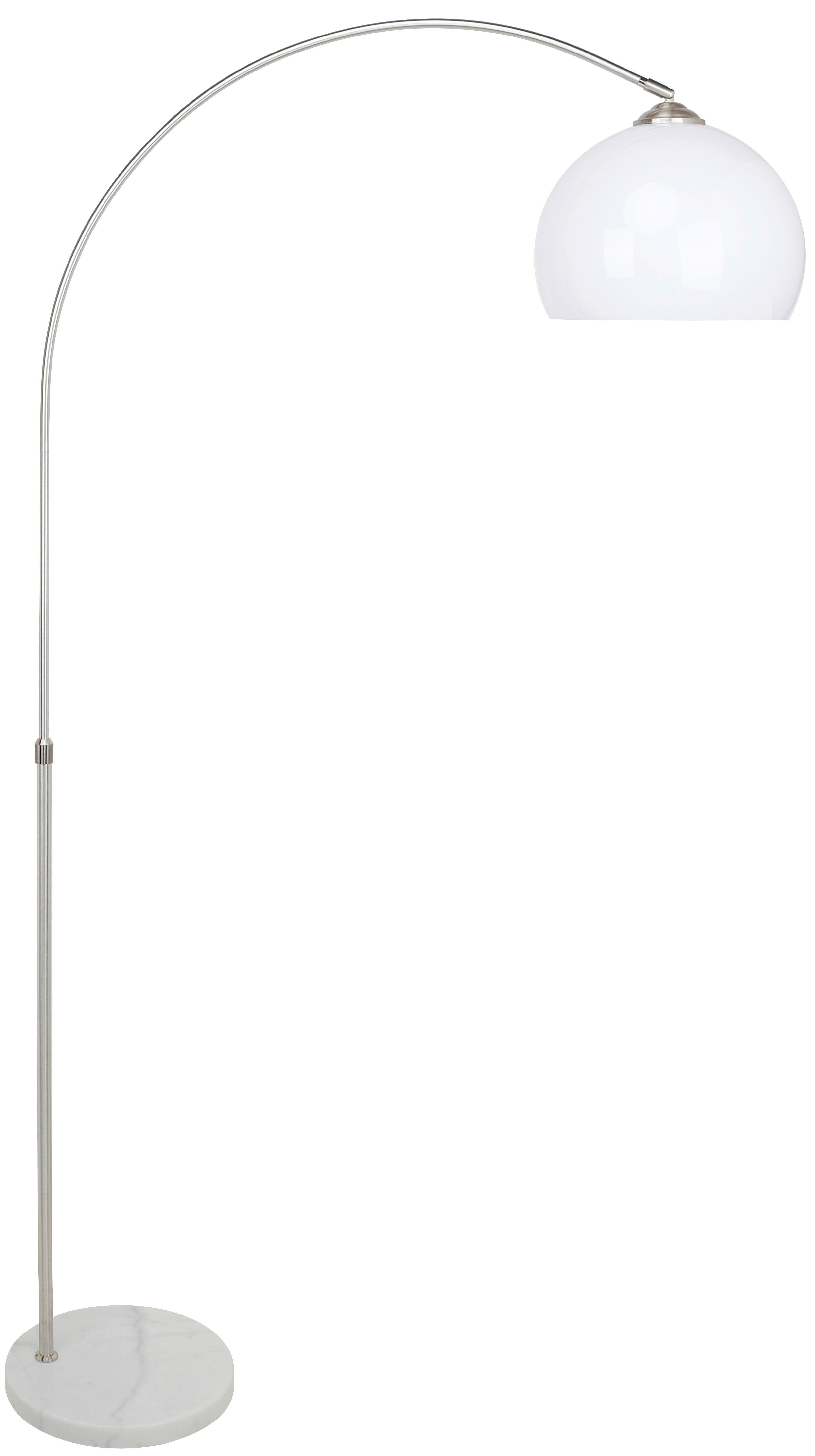 Stojací Lampa Raman V:141-196cm, 40 Watt - bílá/barvy niklu, Moderní, kov/plast (30/141-196cm) - Modern Living
