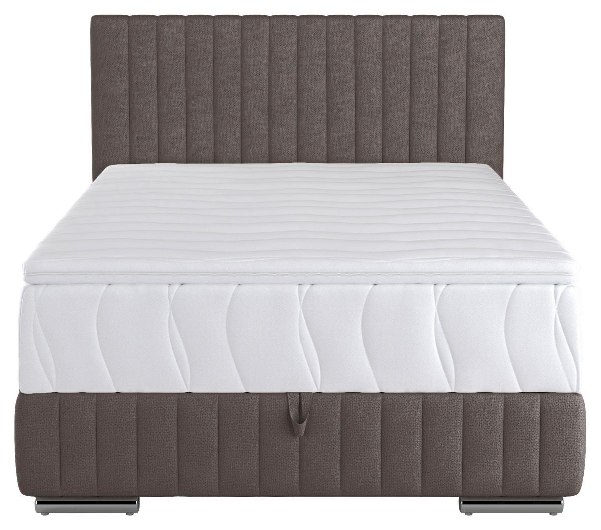 Box-ágy Beetle 140/200 Cm - sötétbarna, Modern, faalapú anyag/textil (140/200cm)