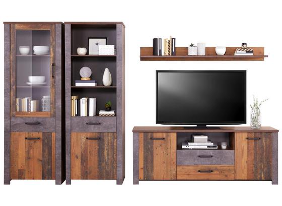 Vorzugskombination Ontario 5 - Eichefarben/Dunkelgrau, Trend, Glas/Holzwerkstoff (318,8/200/41,5cm) - Ombra Vorzugskombination Ontario 5 - Eichefarben/Dunkelgrau, Trend, Glas/Holzwerkstoff (318,8/200/41,5cm) - Ombra