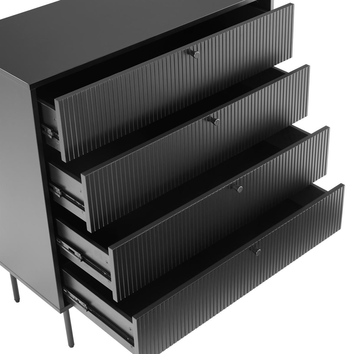 Kommode Karby K Schwarz B: 90 Cm - Schwarz, MODERN, Holzwerkstoff (90/95/40cm) - MID.YOU