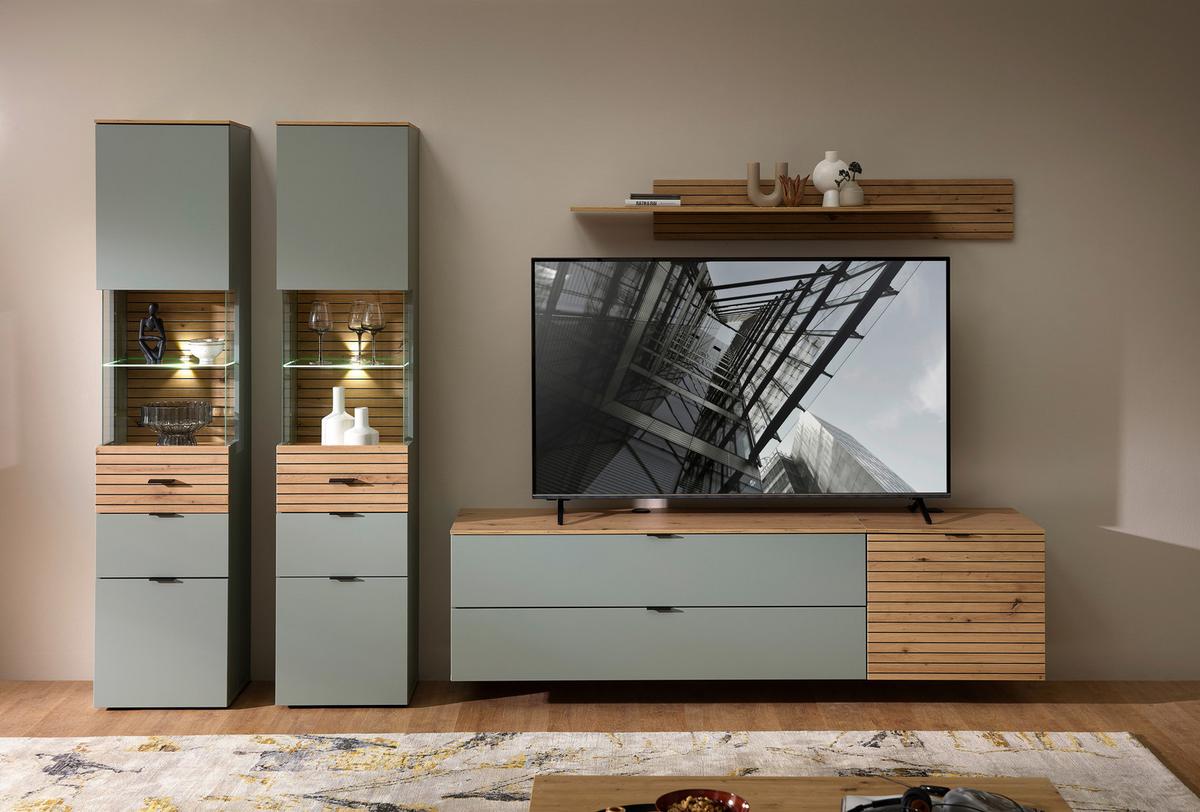 VYSOKÁ KOMODA MEMPHIS - černá/zelená, Moderní, kov/kompozitní dřevo (125/125/45cm) - Premium Living
