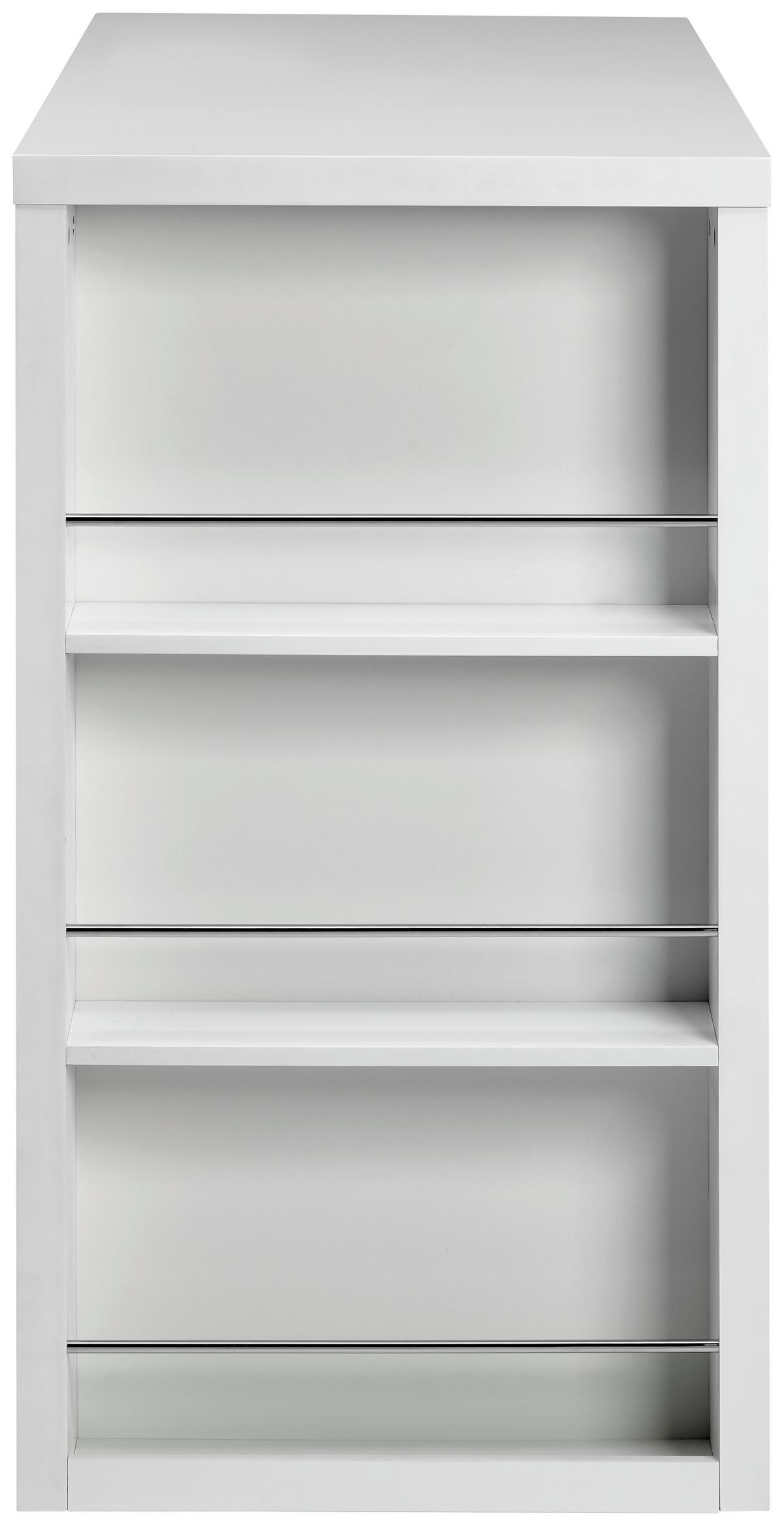 Bartisch Lyon 120x107x60 Cm Mdf Weiß Hochglanz 3 Ablagen - Weiß Hochglanz, KONVENTIONELL, Holzwerkstoff/Metall (120/107/60cm)