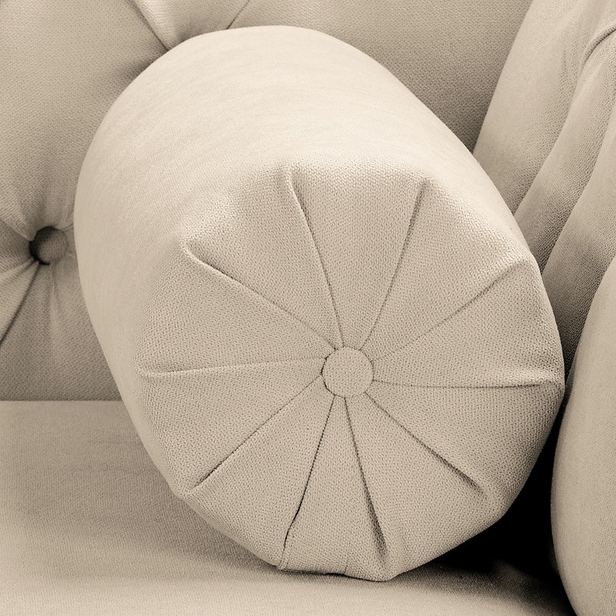 Récamiere Pako Creme B: 185cm - Creme/Braun, Design, Textil (185/93/75cm) - Livetastic