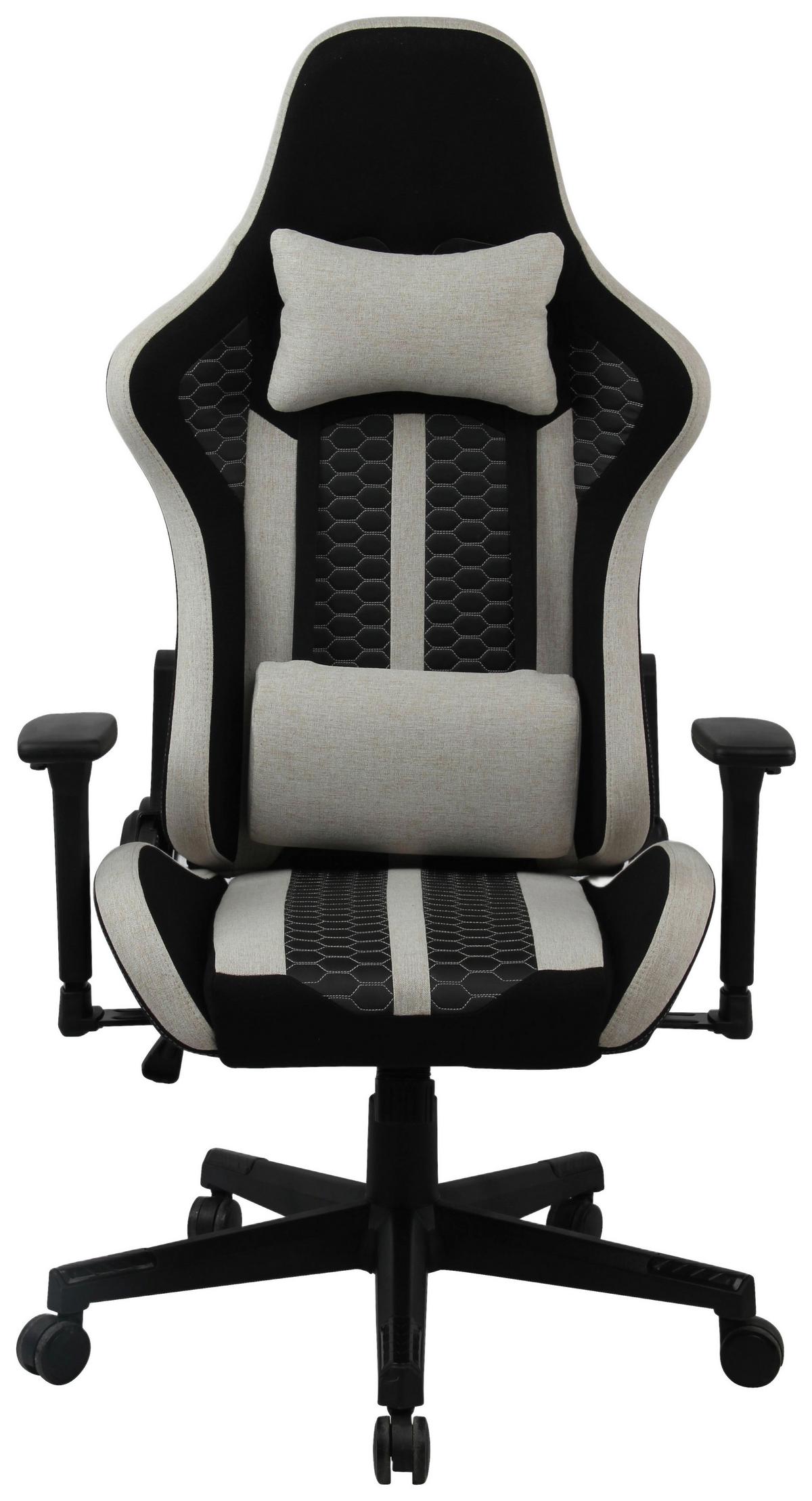 Chefsessel Carlos Schwarz/Beige B: 63 cm - Beige/Schwarz, Trend, Kunststoff/Textil (63/114/62cm)