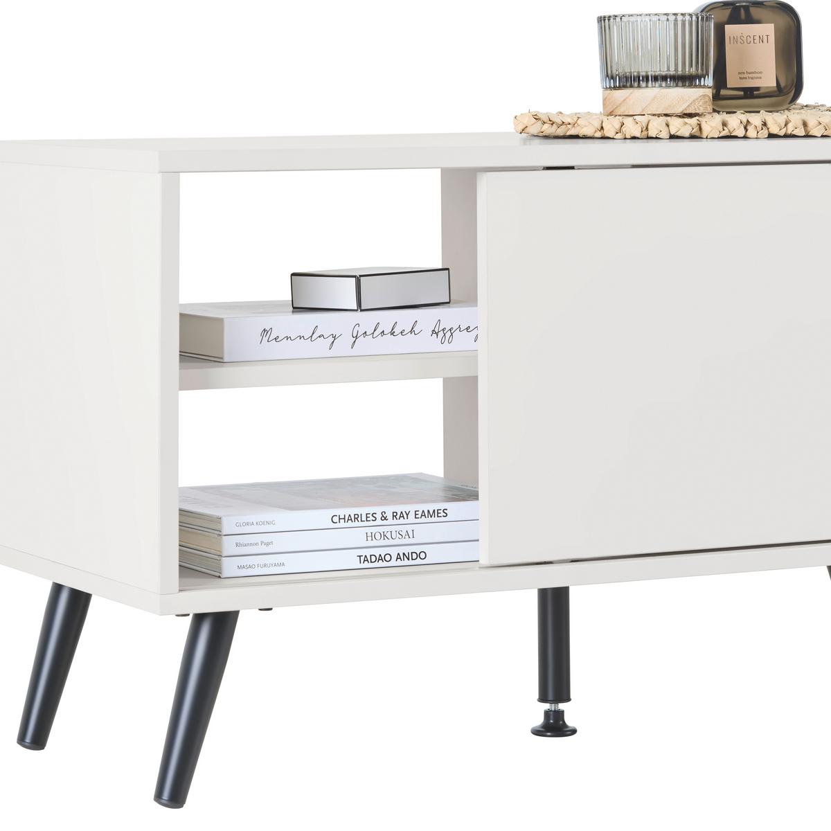 TV STOLÍK MOVE - čierna/kašmírová, Modern, kov/kompozitné drevo (80/46/35cm) - Based