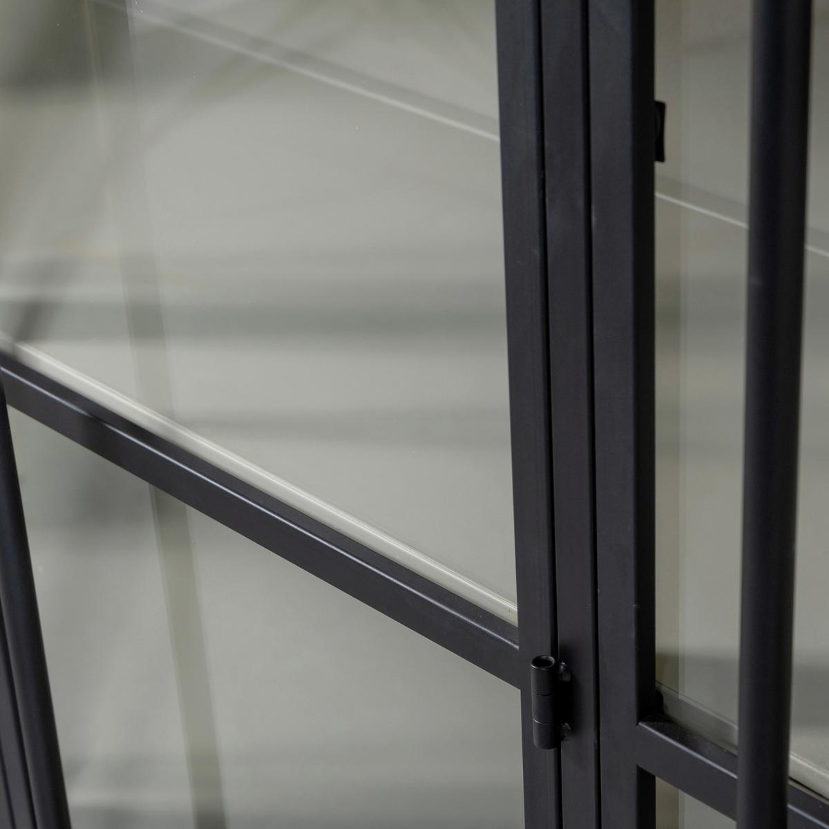 Vitrine Exhibit Schwarz B: 96 cm - Schwarz, Design, Glas/Metall (96/200/40cm) - Livetastic