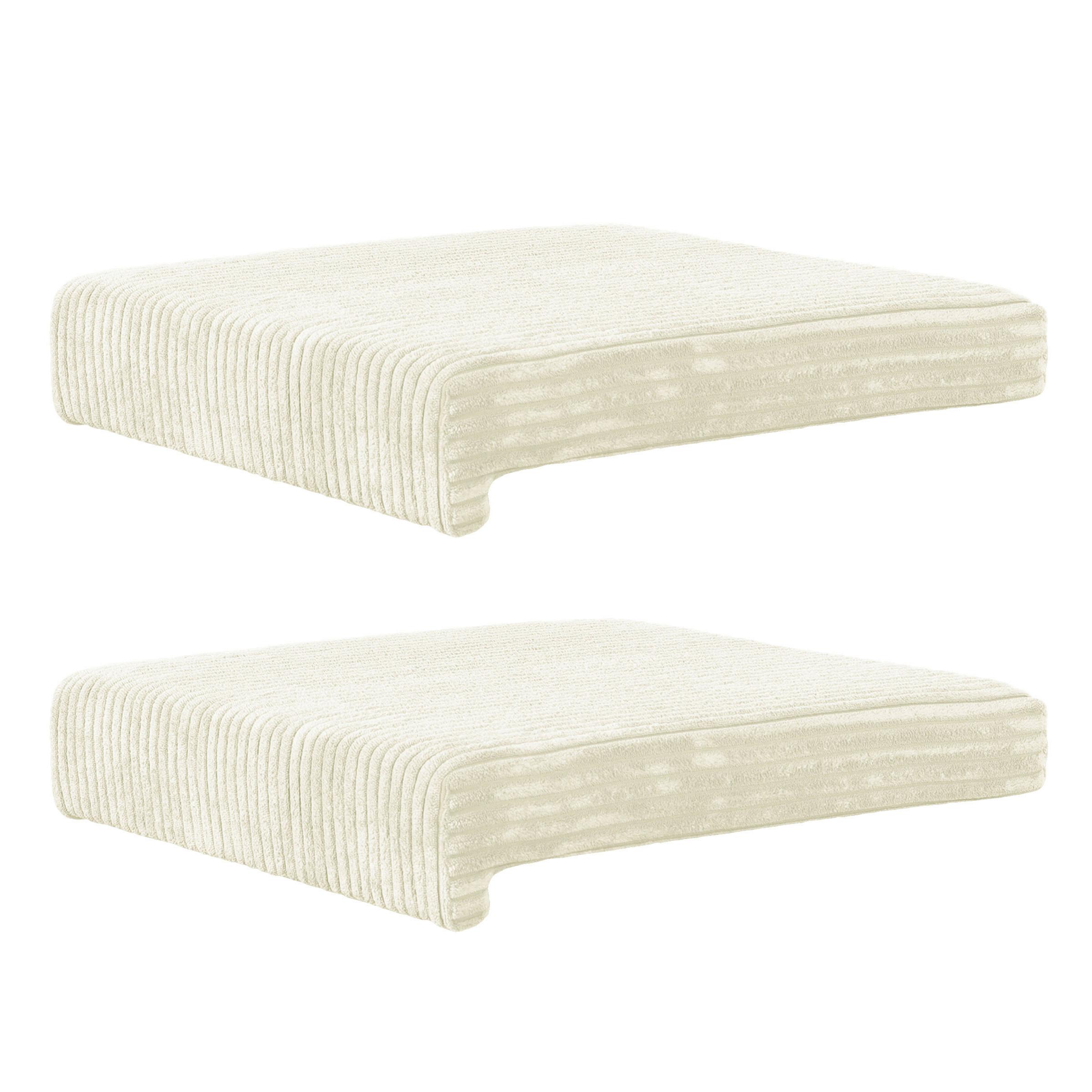 Bankkissen 2-tlg. Set Cord, Creme, Lxb: 40x35/38 Cm - Creme, Basics, Textil (40/35/38/5/8cm)
