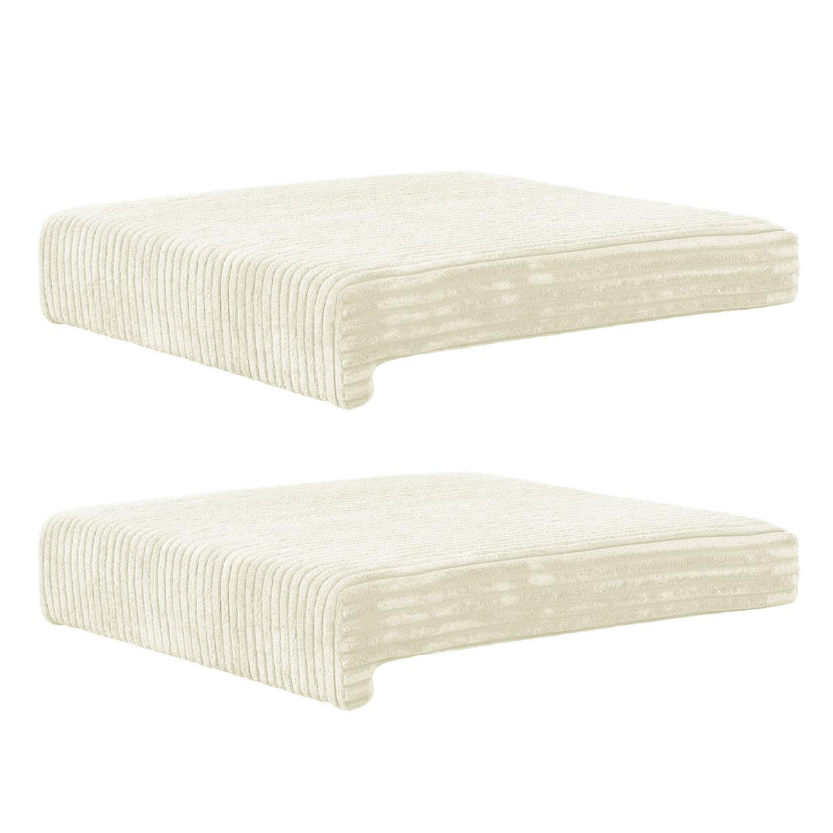 Bankkissen 2-tlg. Set Cord, Creme, Lxb: 40x35/38 Cm - Creme, Basics, Textil (40/35/38/5/8cm)