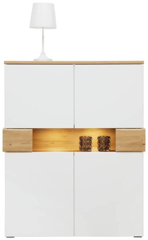 VYSOKÁ KOMODA DIMITRI - Moderní, kompozitní dřevo/plast (100/128/42cm)