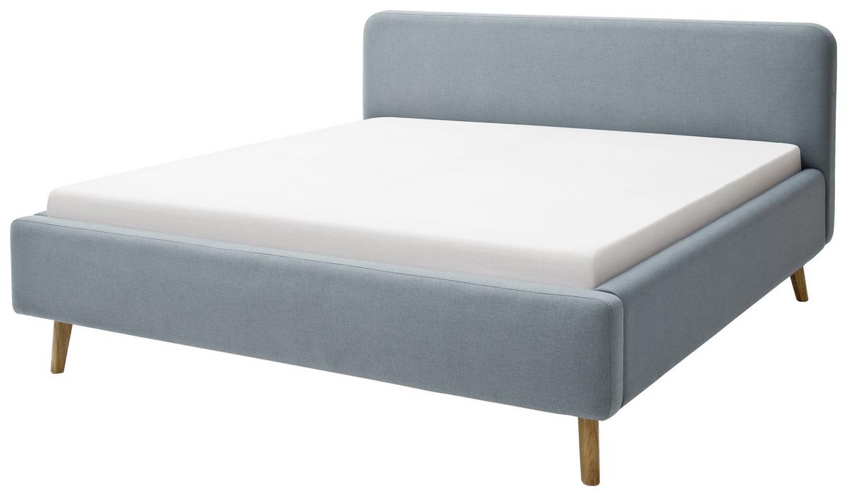 Polsterbett 140x200 Cm Mattis Hellblau - Eichefarben/Hellblau, Design, Textil (140/200cm) - Livetastic