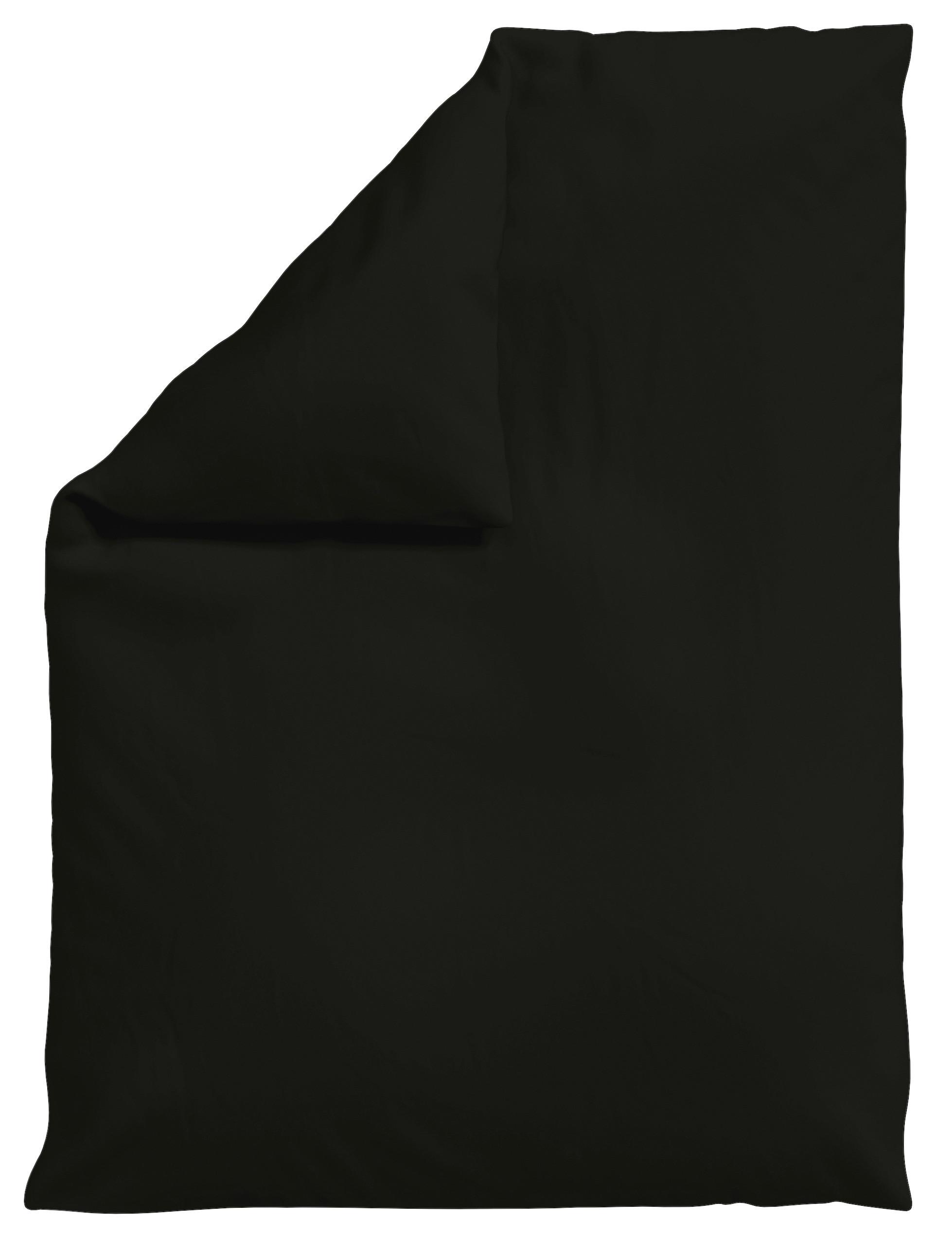 BETTDECKENBEZUG WOVEN SATIN - Schwarz, Basics, Textil (155/220cm) - Schlafgut
